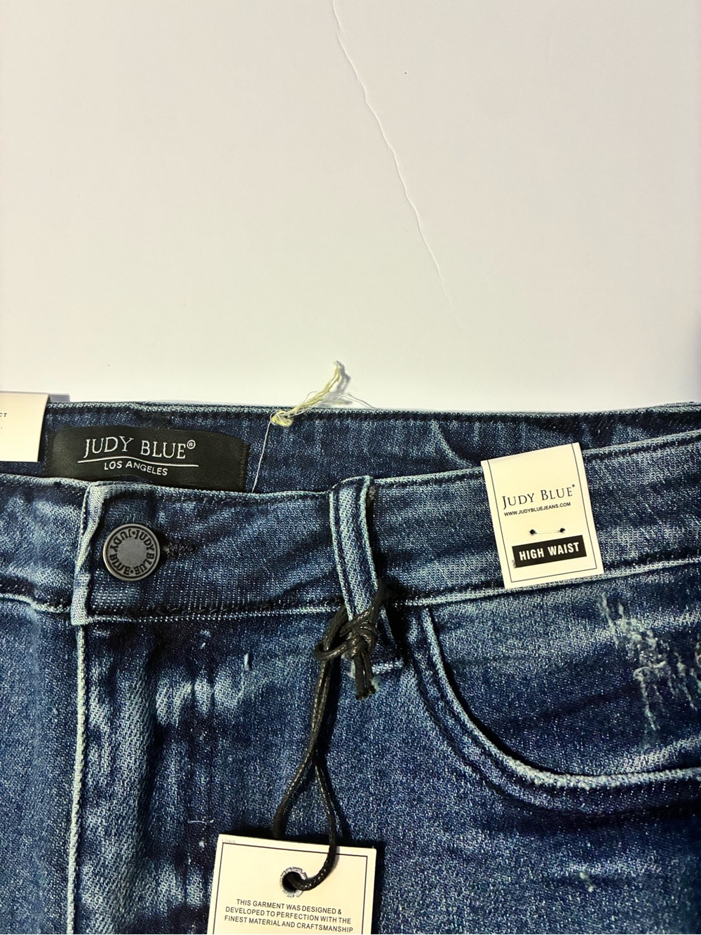 Judy Blue High Waist Distressed Bermuda Denim Shorts XL NWT - Picture 4 of 6